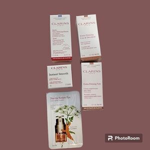 Clarins Skin Care Trial Set Gift Minis Serum Firming Smooth Cleansing Oil Wrinkl